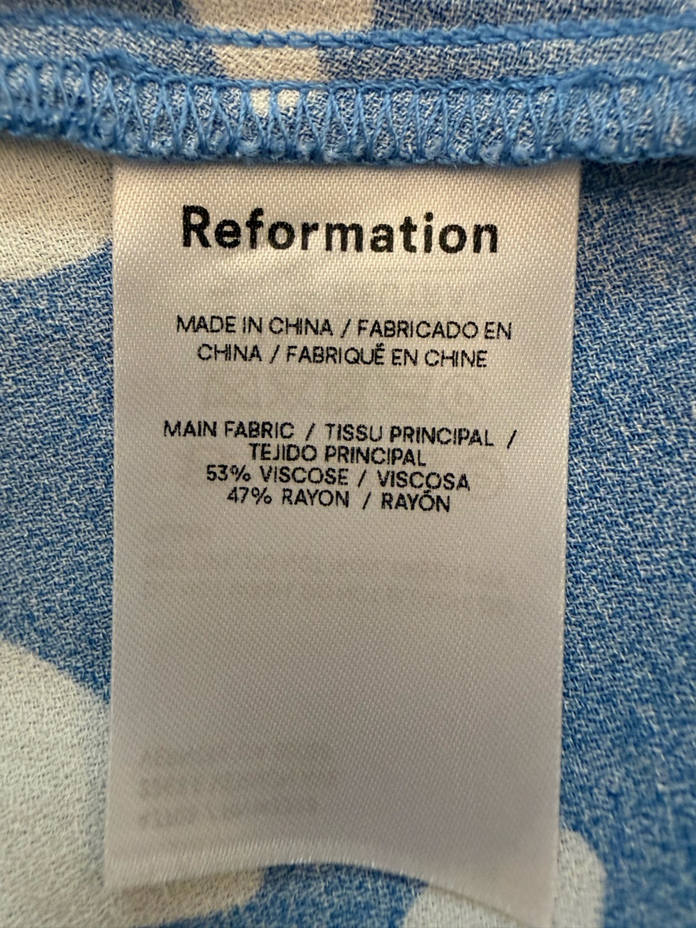 Reformation Crimini Midi Slip Dress in Moray Blue White Spot Size 0 - Picture 9 of 10